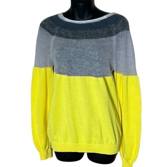 Reiss tulum color block sweater alpaca semi sheer delicate boat neck capsule xs - Picture 4 of 12